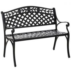 Budget 🛒 Outsunny 24-in W x 33-in L Black Aluminum Bench 😍