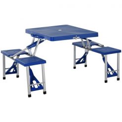 Best deal 🤩 Outsunny 33.25-in Blue Plastic Rectangle Collapsible Picnic Table 🎉