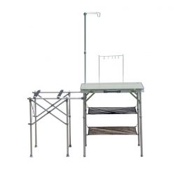 Discount 😀 Outsunny 19.1-in x 53.5-in Outdoor Rectangle Wood Silver Folding Kitchen Table 🛒