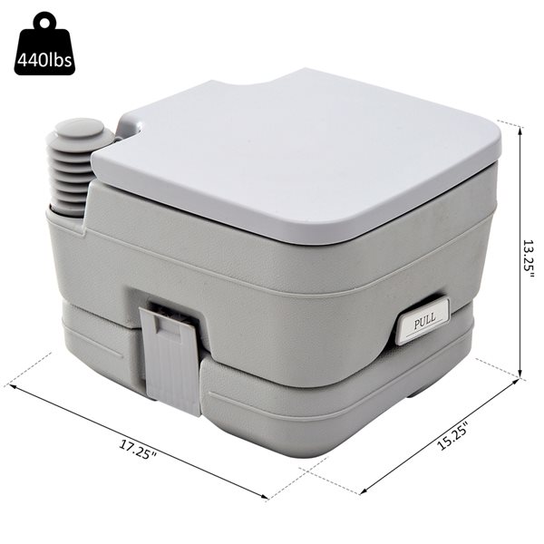 Brand new 🔔 Outsunny Grey Single Square Portable Toilet 👍 - Image 3