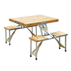 Outlet 🌟 Outsunny 33.5-in Wood Rectangle Collapsible Picnic Table 🛒