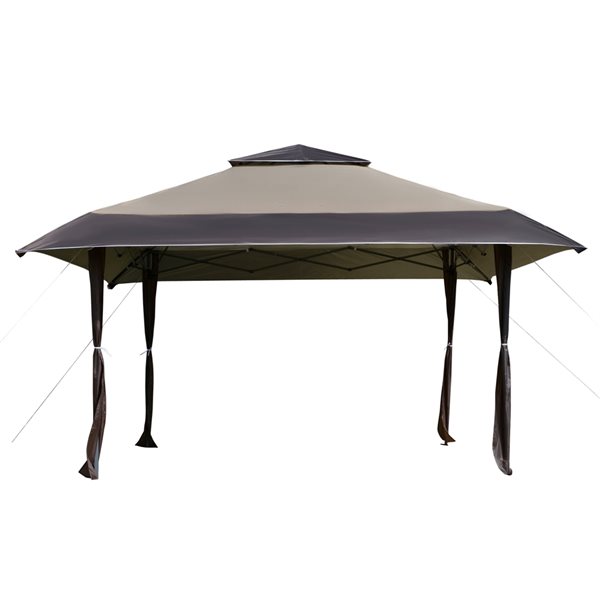 Promo 🛒 Outsunny 13-ft Square Khaki Polyester Pop-up Canopy with Adjustable Legs ✔️ - Image 3