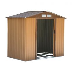 Budget 👏 Outsunny 6-ft x 9-ft Yellow Galvanized Steel Storage Shed 🧨