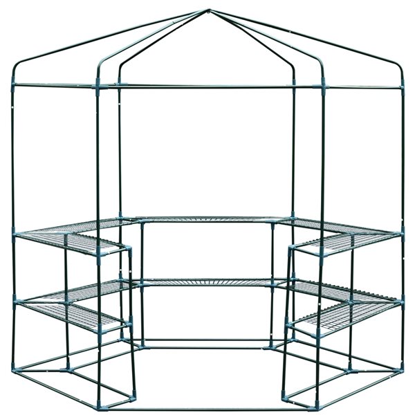 Wholesale π Outsunny 6.4-ft L x 6.4-ft W x 7.4-ft H Greenhouse with Shelves βοΈ - Image 3