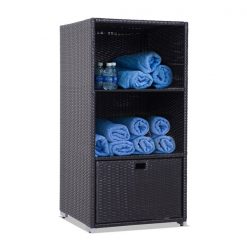 Cheap 🔥 Outsunny Dark Coffee 23.5-in x 23.5-in Rattan Outdoor Storage Cabinet 😍