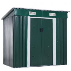 Coupon 🤩 Outsunny 4-ft x 7-ft Dark Green Metal Storage Shed ⌛