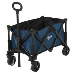 Flash Sale ✔️ Outsunny Dark Blue Steel Outdoor Folding Utility Cart with Adjustable Handle 🔥