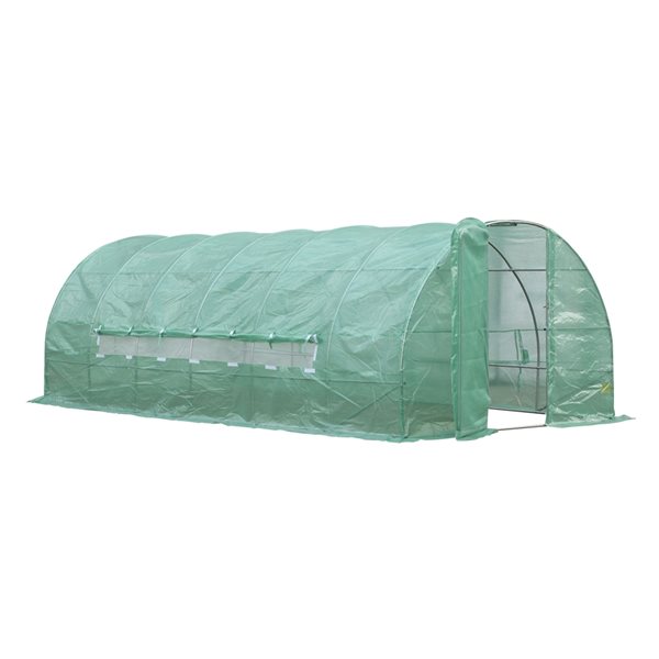 Cheapest ⭐ Outsunny 19.7-ft L x 9.8-ft W x 6.6-ft H Green High Tunnel with Steel Frame 🔥