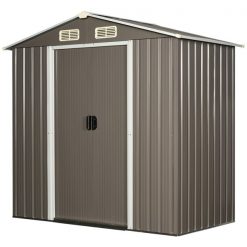 Promo ⭐ Outsunny 4-ft x 6-ft Grey Galvanized Steel Storage Shed 😉