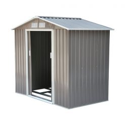 Deals ⭐ Outsunny 4-ft x 7-ft Grey Galvanized Steel Storage Shed 🌟