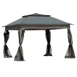 Flash Sale 💯 Outsunny 11-ft Square Grey Polyester Pop-Up Canopy with Carrying Bag 🔥