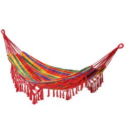 Budget 🎉 Outsunny 113 1/2-in x 59-in Rainbow Polyester Hammock with Transport Bag ✨