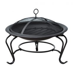Wholesale 🎉 Outsunny Black Steel Round Outdoor Wood-Burning Fireplace ✨