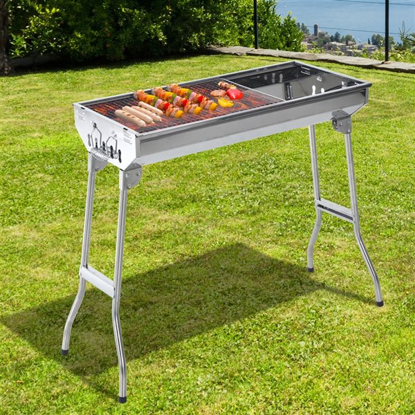 Cheapest 👍 Outsunny 29-in Stainless Steel Folding Charcoal Grill with Air Vents ❤️ - Image 2