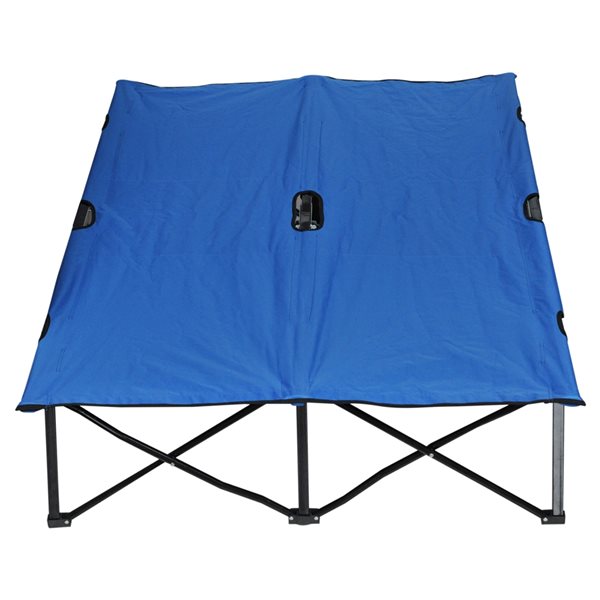 Hot Sale ๐ Outsunny 2-Person Blue Folding Polyester X-Large Cot ๐ - Image 4