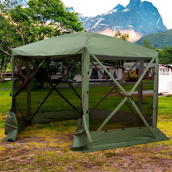 Hot Sale 😀 Outsunny Polyester Camping Tent with Mesh Sidewalls 😍 - Image 2