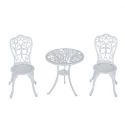 Hot Sale 👍 Outsunny 3-Piece White Frame Bistro Patio Set ❤️