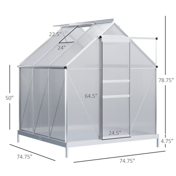 Discount 🛒 Outsunny 6.2-ft L x 6.2-ft W x 6.6-ft H Greenhouse Kit 🥰 - Image 2