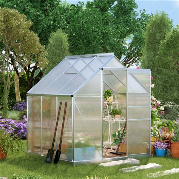 Discount 🛒 Outsunny 6.2-ft L x 6.2-ft W x 6.6-ft H Greenhouse Kit 🥰 - Image 3