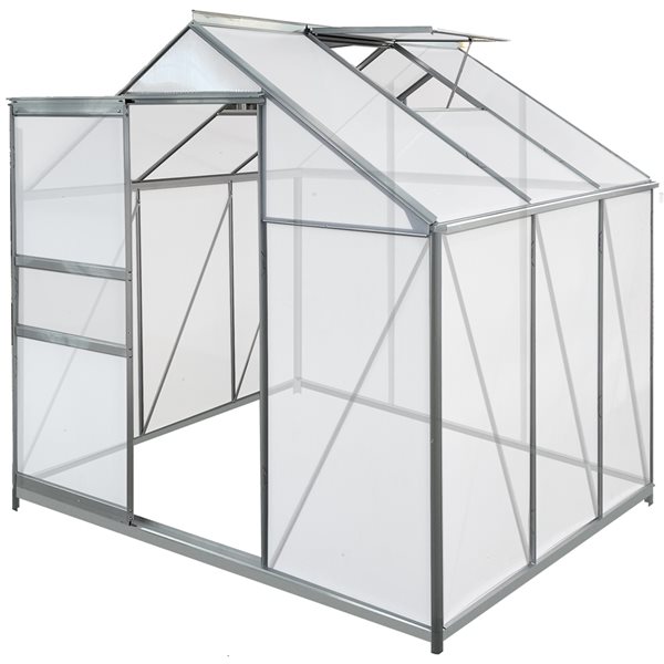 Discount 🛒 Outsunny 6.2-ft L x 6.2-ft W x 6.6-ft H Greenhouse Kit 🥰