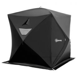 Brand new 🎉 Outsunny Black Polyester Waterproof Ice Fishing Shelter with Transport Bag - 2 to 4 People 🌟