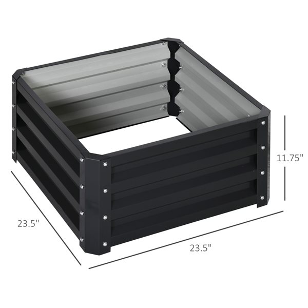 Best Sale 🧨 Outsunny 23.5-in W x 23.5-in L x 12-in H Grey Raised Garden Bed - 2-Pack 🥰 - Image 3