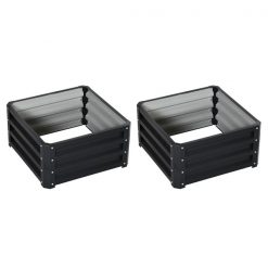 Best Sale 𧨠Outsunny 23.5-in W x 23.5-in L x 12-in H Grey Raised Garden Bed - 2-Pack π₯°