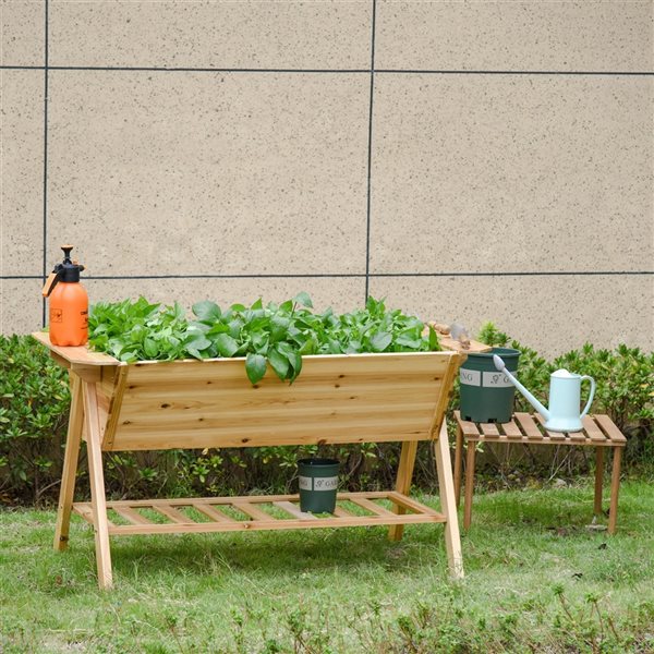 Best deal β¨ Outsunny 31-in W x 58.5-in L x 32.25-in H Wooden Raised Garden Bed π― - Image 2