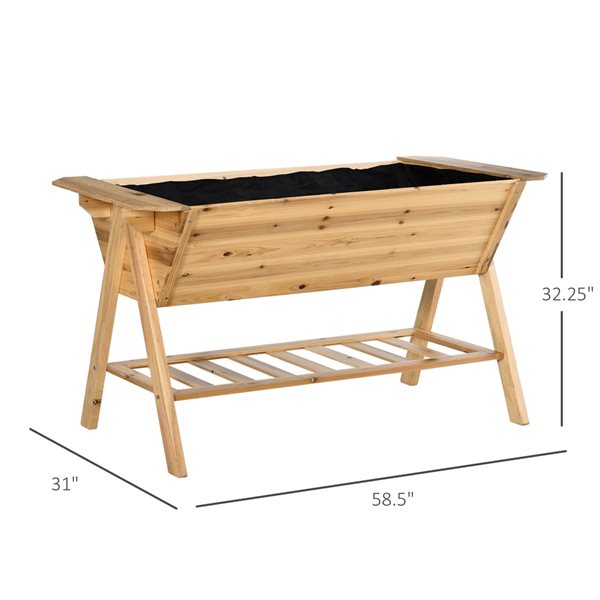Best deal β¨ Outsunny 31-in W x 58.5-in L x 32.25-in H Wooden Raised Garden Bed π― - Image 3