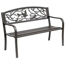 Wholesale 🌟 Outsunny Brown 50-in W x 33.5-in L Cast Iron Garden Bench 🔔