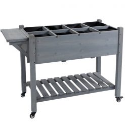 Budget 😍 Outsunny 21.25-in x 48.5-in Brown Raised Garden Bed and Clapboard 😍