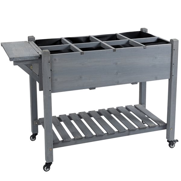 Budget π Outsunny 21.25-in x 48.5-in Brown Raised Garden Bed and Clapboard π