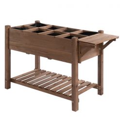 Flash Sale βοΈ Outsunny 21.25-in x 48.5-in Brown Raised Garden Bed with Clapboard π₯°