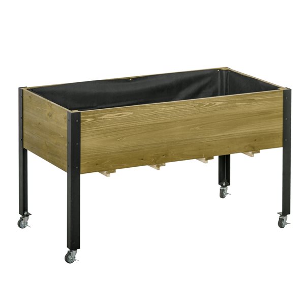 Coupon π― Outsunny 23.75-in x 47.25-in Brown Raised Garden Bed with Metal Legs π