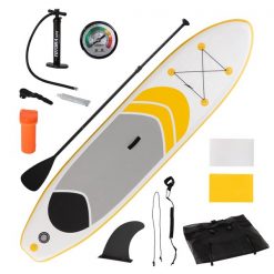 Flash Sale π€© Outsunny Inflatable Paddle Stand Up Board with Non-Slip Deck Board - Yellow π