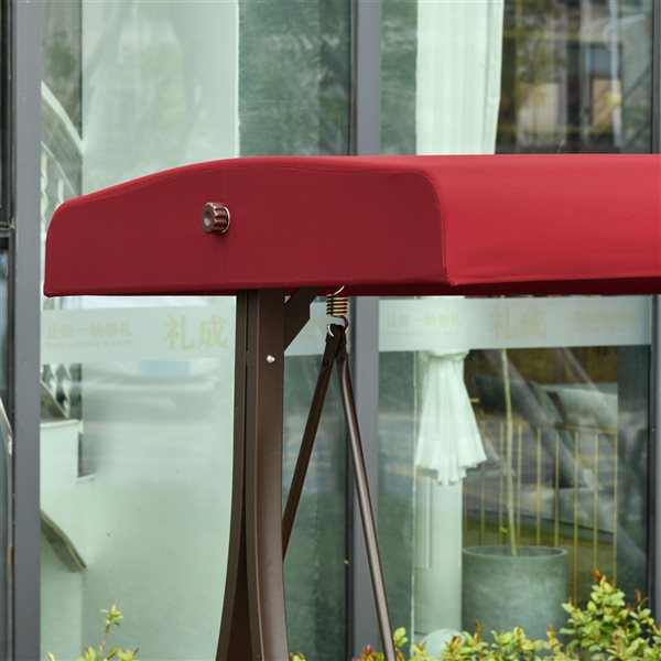 Budget 👏 Outsunny 3-person Red Steel Outdoor Swing ❤️ - Image 4