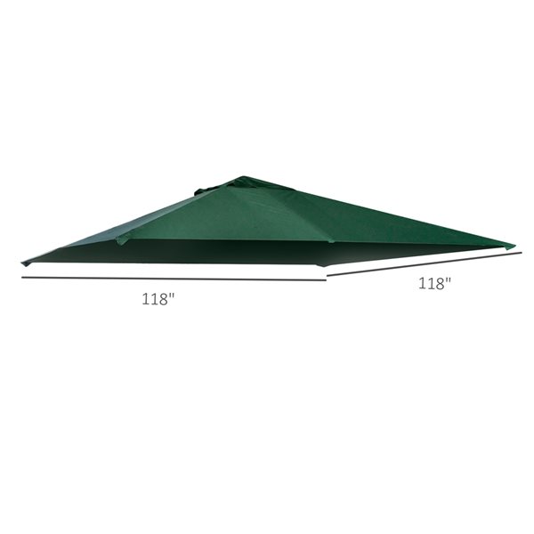 Best Pirce 🔥 Outsunny 10-ft x 10-ft Green Gazebo Replacement Canopy Top 🎉 - Image 3