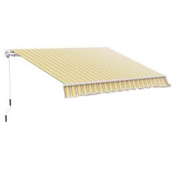 Brand new π€© Outsunny 12-ft x 10-ft Yellow Window/Door Manual Retraction Awning π