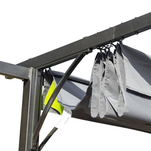 Brand new ⌛ Outsunny 117.6-in W x 117.6-in L x 90-in H Black Metal Freestanding Pergola - Canopy Included 👍 - Image 3