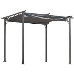 Brand new ⌛ Outsunny 117.6-in W x 117.6-in L x 90-in H Black Metal Freestanding Pergola - Canopy Included 👍