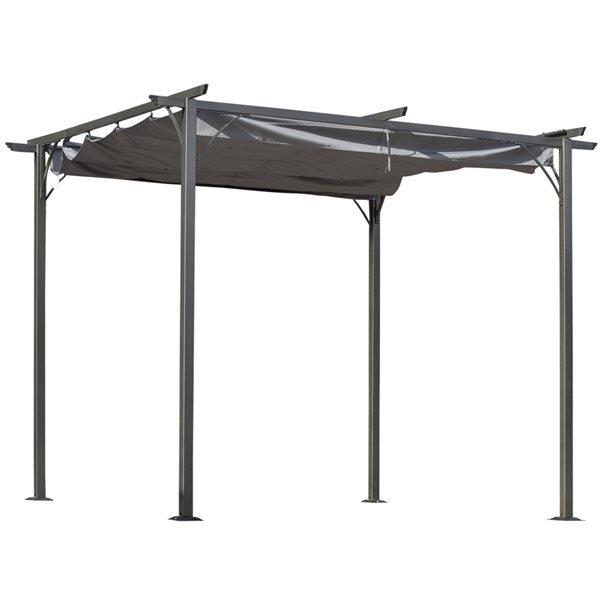 Brand new ⌛ Outsunny 117.6-in W x 117.6-in L x 90-in H Black Metal Freestanding Pergola - Canopy Included 👍