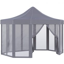 Best Pirce 🔥 Outsunny 9.8-ft W Octagon Grey Gazebo 🤩