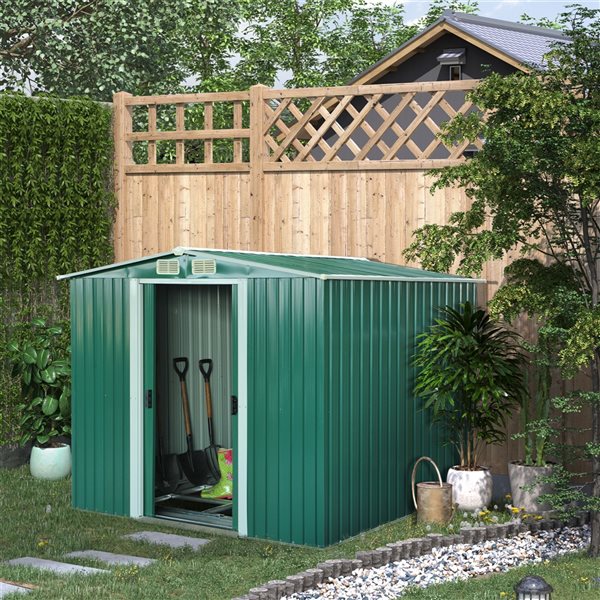 Best reviews of ⌛ Outsunny 6-ft x 8-ft Galvanized Steel Storage Shed 😍 - Image 2