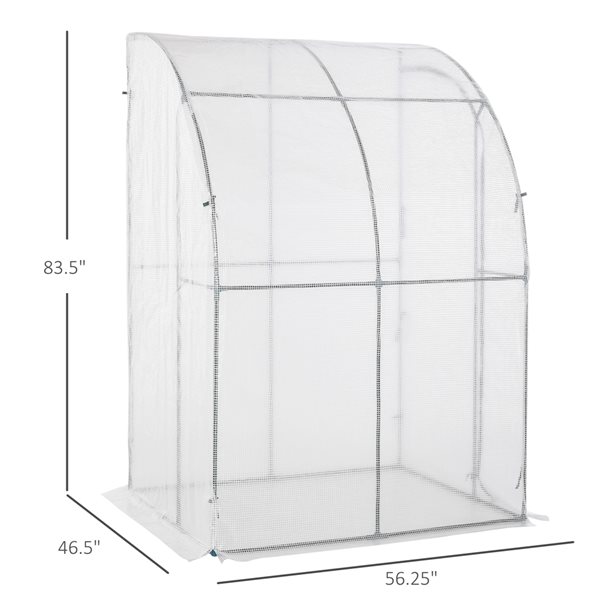 Buy 🤩 Outsunny 4.69-ft L x 3.88-ft W x 6.96-ft H Lean-To Greenhouse 🥰 - Image 3