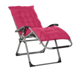 New 😀 Outsunny Light Grey Metal Stationary Zero Gravity Chair with Pink Cushioned Seat ⭐