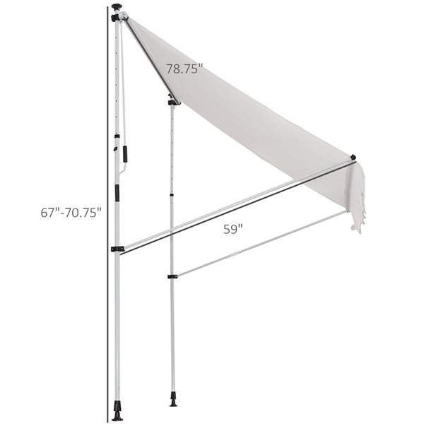 Best deal ❤️ Outsunny 6.6-ft x 5-ft x 9.2-ft White Window/Door Manual Retraction Awning 😀 - Image 2