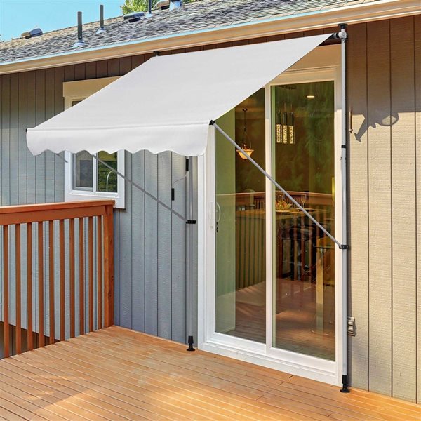 Best deal ❤️ Outsunny 6.6-ft x 5-ft x 9.2-ft White Window/Door Manual Retraction Awning 😀 - Image 3