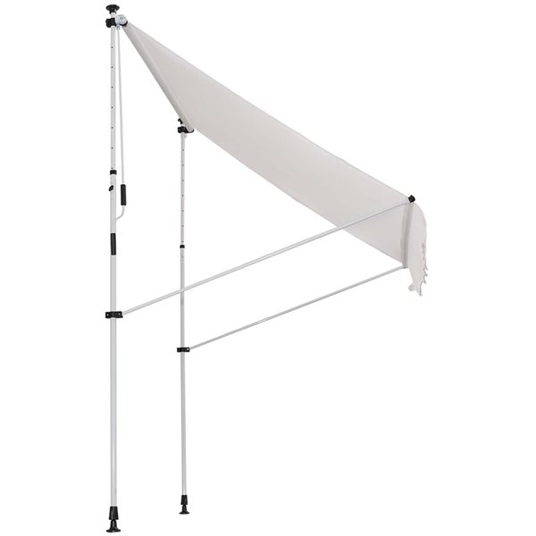 Best deal ❤️ Outsunny 6.6-ft x 5-ft x 9.2-ft White Window/Door Manual Retraction Awning 😀