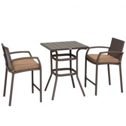 Outlet ⌛ Outsunny Wicker Bistro Set with Garden Stool - 3-Piece ❤️