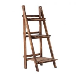 Buy ❤️ Outsunny 3-Tier 36.5-in Brown Outdoor Rectangular Wood Plant Stand ⌛